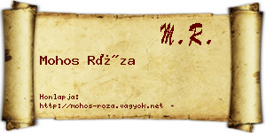 Mohos Róza névjegykártya